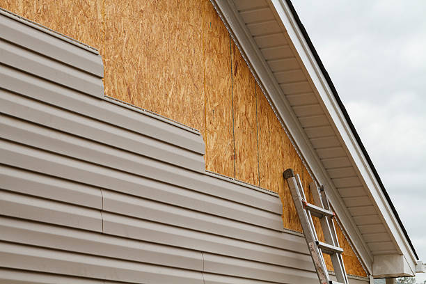 Professional Emergency Siding Repair technician working in Hamilton, IN